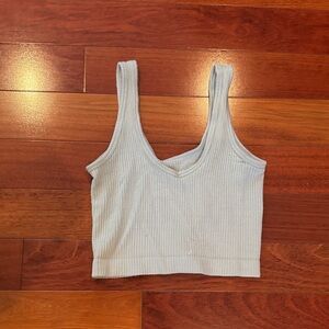 Urban Outfitters Light Blue Ribbed Tank Top